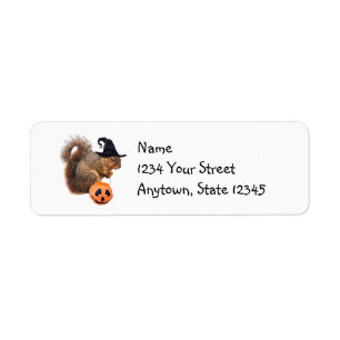 Halloween Squirrel Return Address Labels