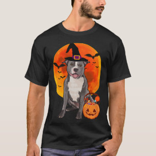 Halloween Staffordshire Bull Terrier Jack O Lanter T-Shirt