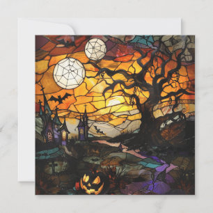 Halloween Stained Glass Art Card