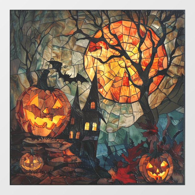 Halloween Stained Glass Art Window Clings (Sheet)