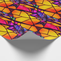 Halloween Stained Glass Pattern Wrapping paper
