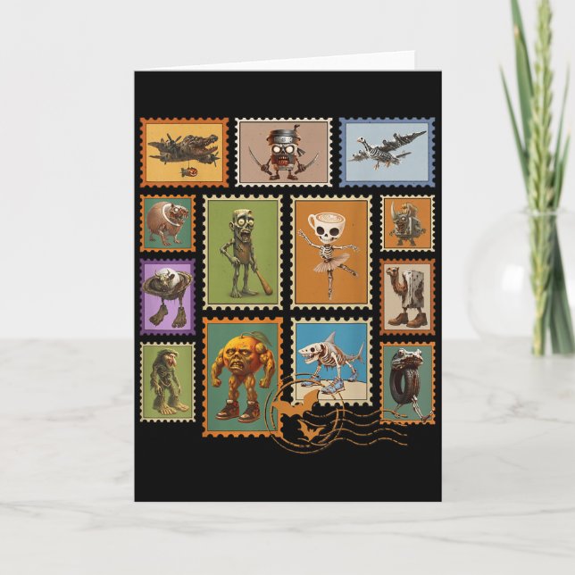 Halloween Stal Stamps Italian Brainrot Zombie  Card (Front)