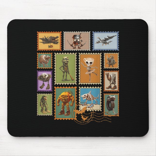 Halloween Stal Stamps Italian Brainrot Zombie  Mouse Mat (Front)