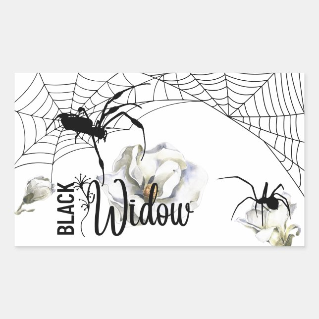 Halloween Stamp Collection "Black Widow" Rectangular Sticker (Front)