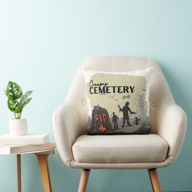 Halloween Stamp Collection "Creepy Cemetery" 16x16 Cushion (Chair)
