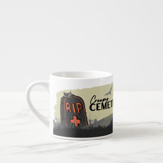 Halloween Stamp Collection "Creepy Cemetery" Espresso Cup (Left)
