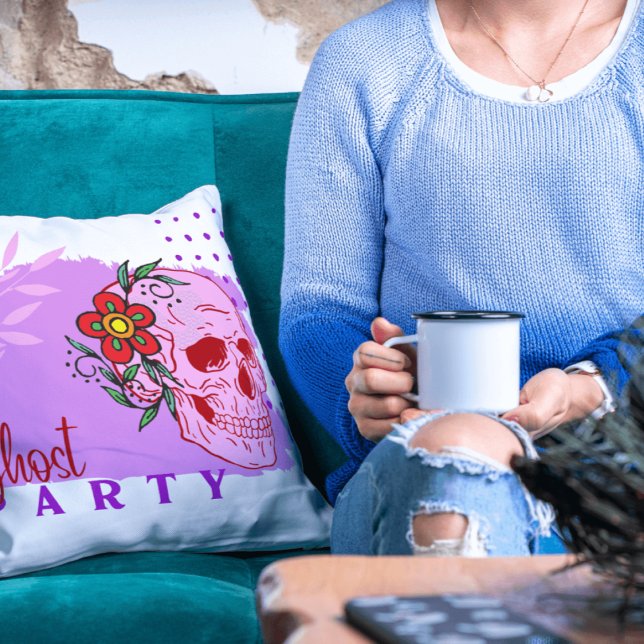 Halloween Stamp Collection "Ghost party" on a Cushion (Halloween Stamp collection - Throw Pillow)