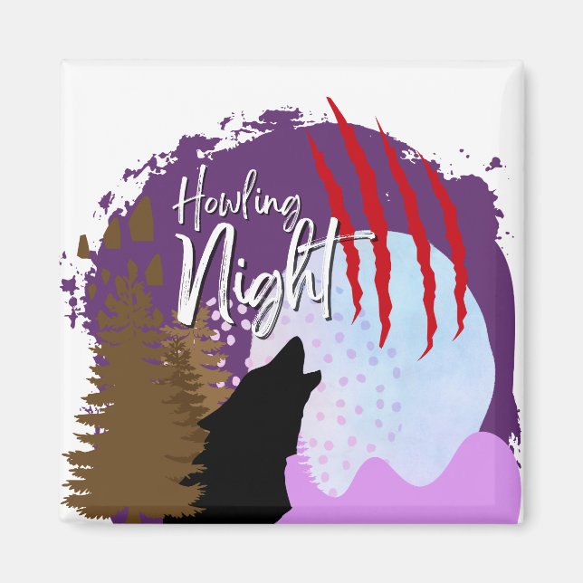 Halloween Stamp Collection "Howling Night" Magnet (Front)