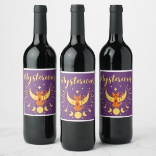 Halloween Stamp Collection "Mysterious" Wine Label