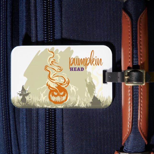 Halloween Stamp Collection "Pumpkinhead" Luggage Tag (Front Insitu 4)