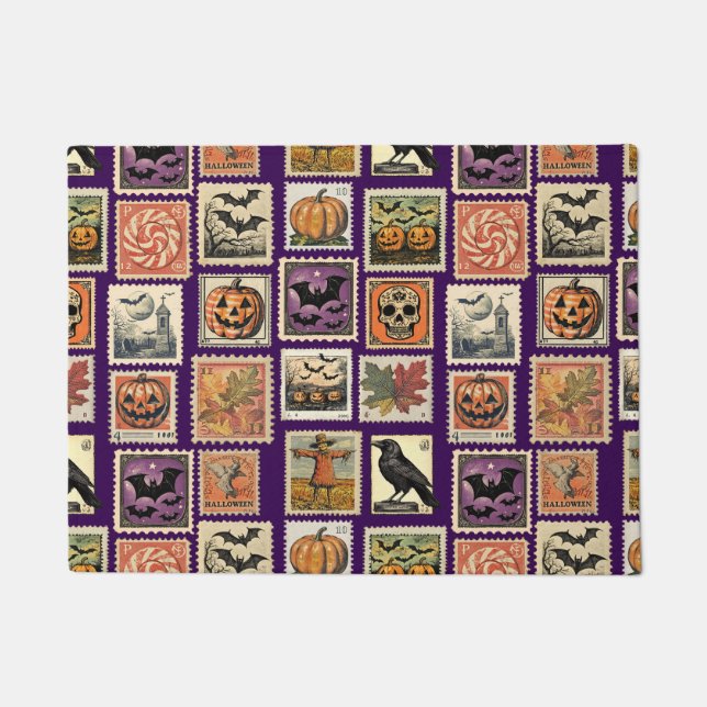 Halloween Stamp Pattern Doormat (Front)