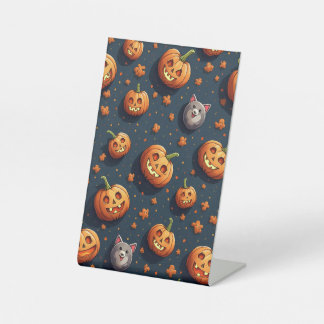 Halloween stand pedestal sign