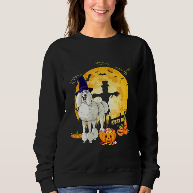 Halloween Standard Poodle Pumpkin Witch Sweatshirt (Front)
