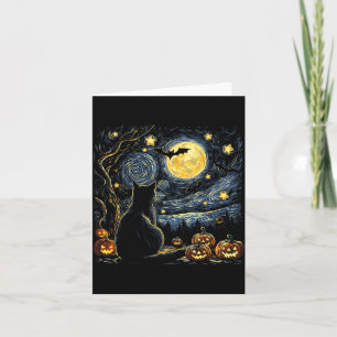 Halloween Starry Art Night Sky Art Painting Black Card
