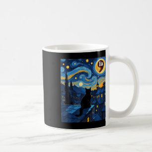 Halloween Starry Night Black Cat Comma La Kamala H Coffee Mug