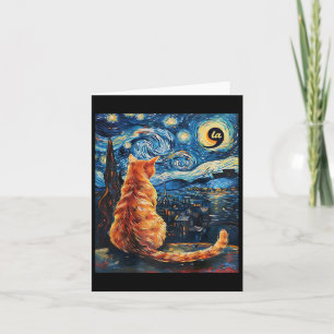 Halloween Starry Night Cat Comma La Kamala Harris Card
