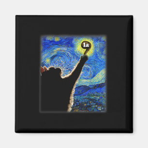 Halloween Starry Night Cat Comma La Kamala Harris Magnet
