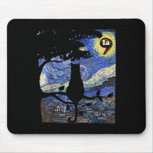 Halloween Starry Night Cat Comma La Kamala Harris Mouse Mat