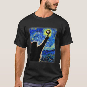 Halloween Starry Night Cat Comma La Kamala Harris  T-Shirt