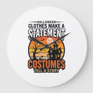 Halloween Statement Costumes Vintage T-Shirt Desig Large Clock