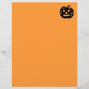 Halloween stationery paper   carved pumpkin face