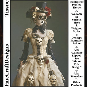 Halloween Steampunk Female & Skulls S1R Decoupage Tissue Paper