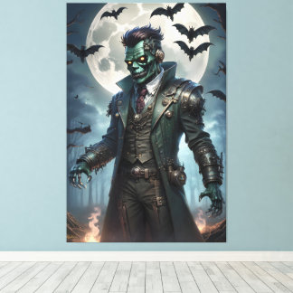 Halloween Steampunk Frankenstein's Monster Canvas Print