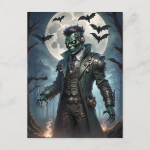 Halloween Steampunk Frankenstein's Monster Postcard