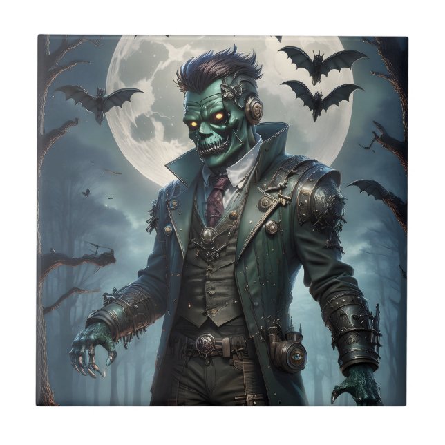 Halloween Steampunk Frankenstein's Monster Tile (Front)