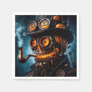 Halloween Steampunk Gothic Jack-O-Lantern Napkin