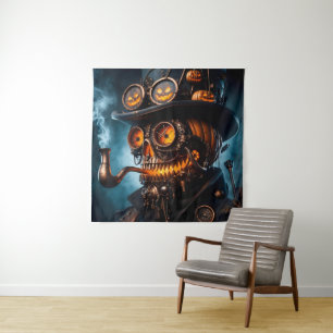 Halloween Steampunk Gothic Jack-O-Lantern Tapestry