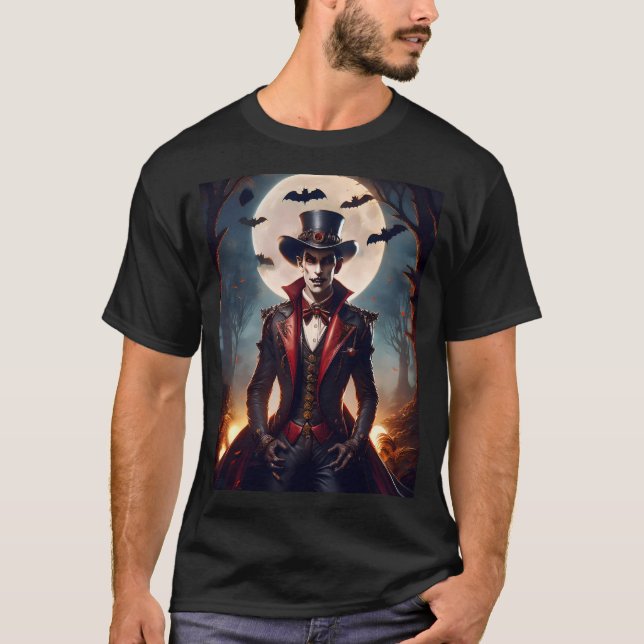 Halloween Steampunk Gothic Zombie Vampire T-Shirt (Front)