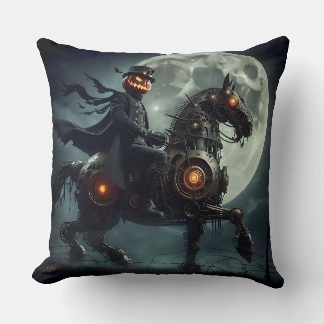 Halloween Steampunk Headless Horseman Cushion (Front)