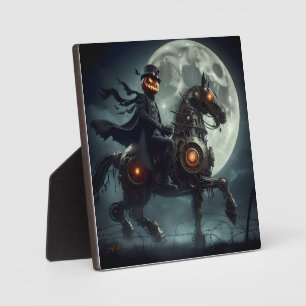 Halloween Steampunk Headless Horseman Plaque