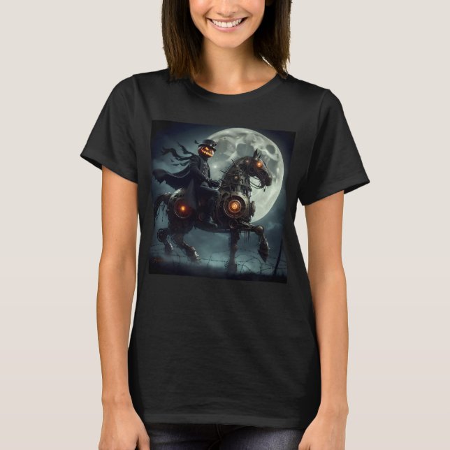 Halloween Steampunk Headless Horseman T-Shirt (Front)