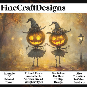 Halloween Steampunk Pumpkin Witches AA8 Decoupage Tissue Paper