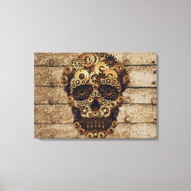 Halloween Steampunk Skeleton Canvas Art (Front)