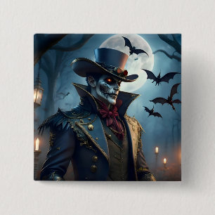 Halloween Steampunk Southern Gentleman Zombie 15 Cm Square Badge