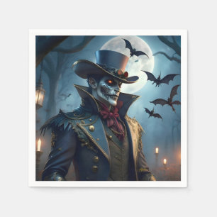 Halloween Steampunk Southern Gentleman Zombie Napkin