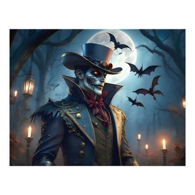 Halloween Steampunk Southern Gentleman Zombie Photo Print (Front)