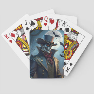 Halloween Steampunk Southern Gentleman Zombie Playing Cards