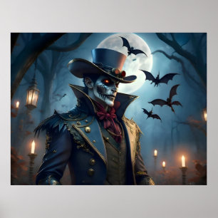 Halloween Steampunk Southern Gentleman Zombie Poster
