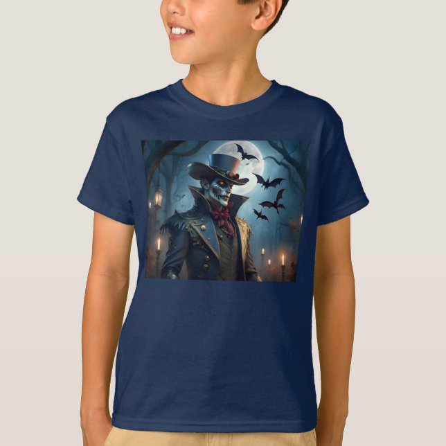 Halloween Steampunk Southern Gentleman Zombie T-Shirt (Front)