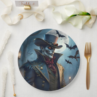 Halloween Steampunk Southern Gothic Zombie Paper Plate