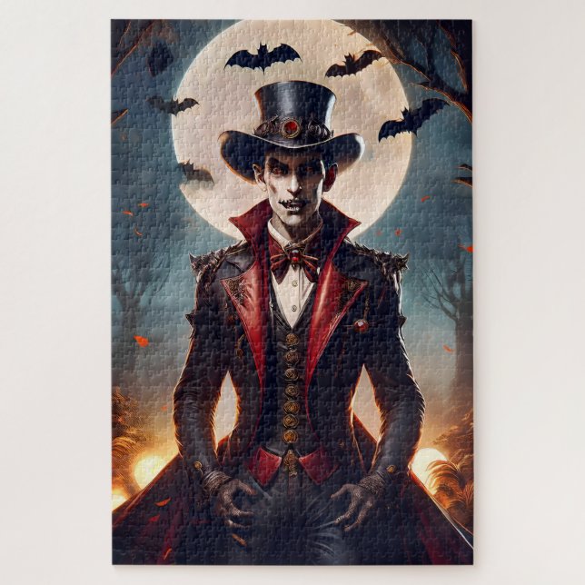 Halloween Steampunk Vampire Zombie Jigsaw Puzzle (Vertical)