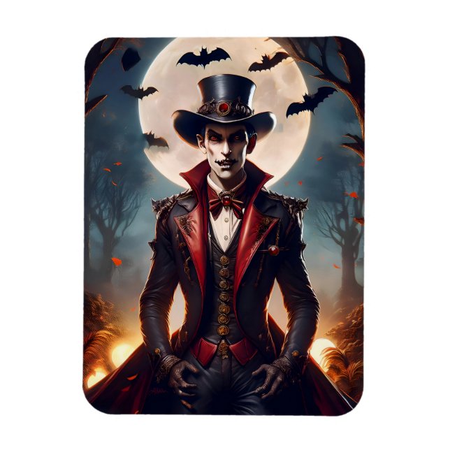 Halloween Steampunk Vampire Zombie Magnet (Vertical)