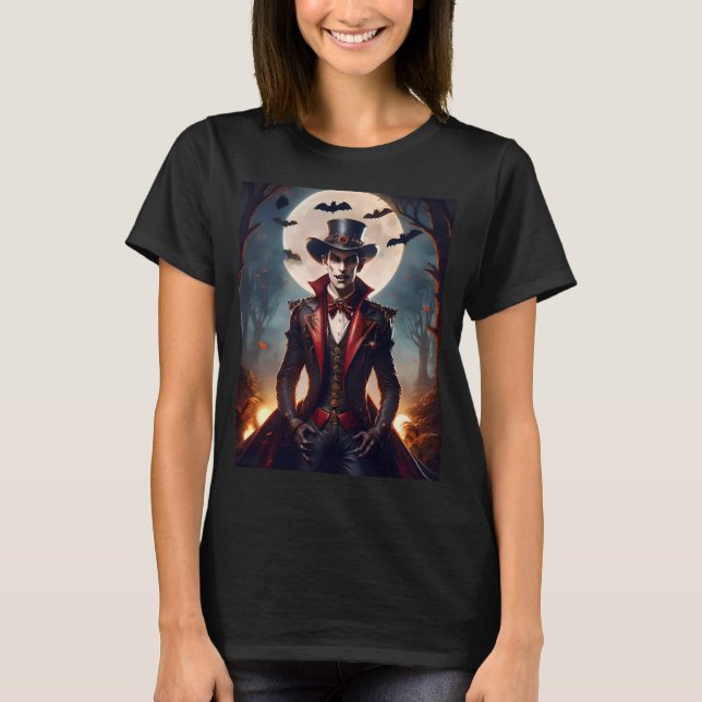 Halloween Steampunk Vampire Zombie T-Shirt (Front)