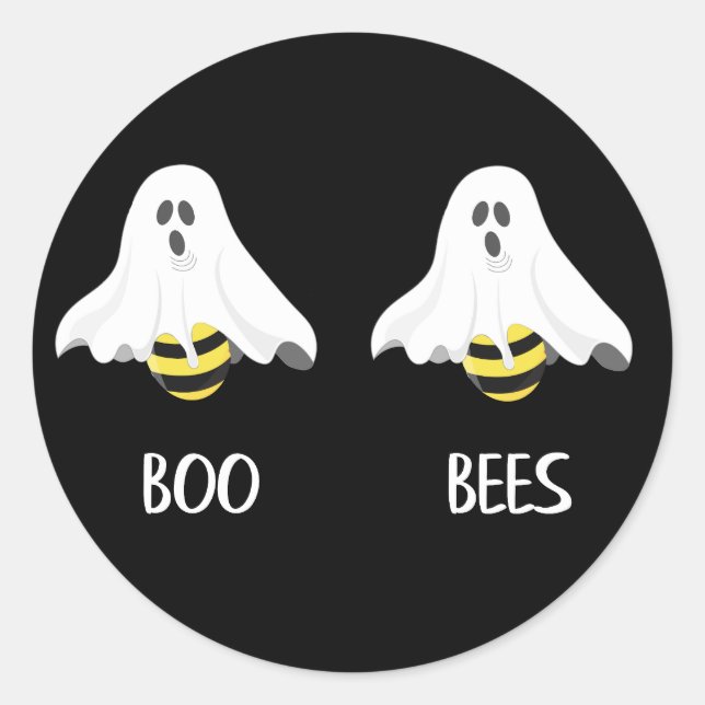Halloween Sticker Adult Party Boo Bees Ghost (Front)