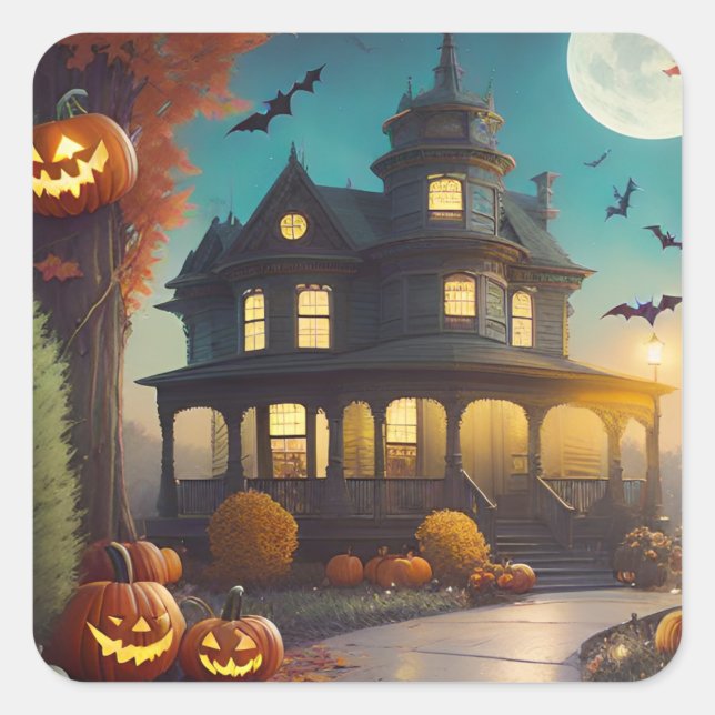 Halloween Sticker Bats in the Attic (Front)