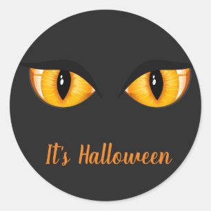 Halloween Stickers-Cat Eyes Classic Round Sticker
